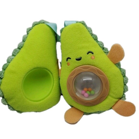 Skip Hop Green AVOCADO Hanging Rattle 5" Plush Stuffed Baby Stroller Toy 2017 - Picture 1 of 9